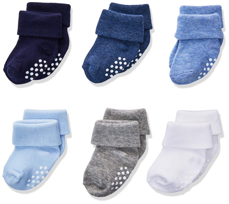 Jefferies Socks baby boys Non-skid Turn Cuff 6 Pair Pack Casual Sock, Boy Multi, 12-24 Months US - Image 1
